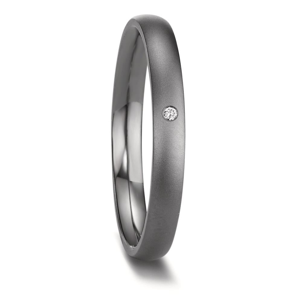 Partnerring 999 Tantal Diamant 0.01 ct, w-si