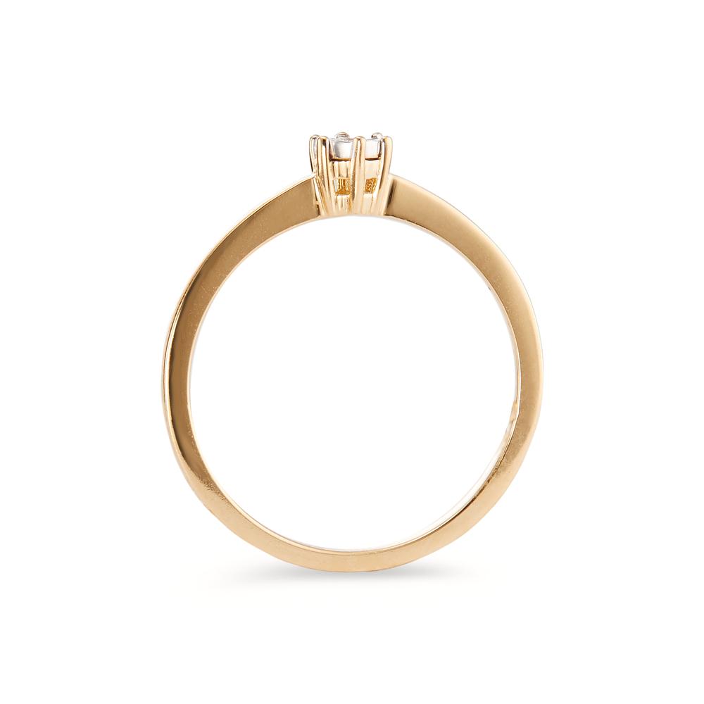 Solitaire ring 750/18 krt geel goud Diamant 0.03 ct, w-si Bi-color