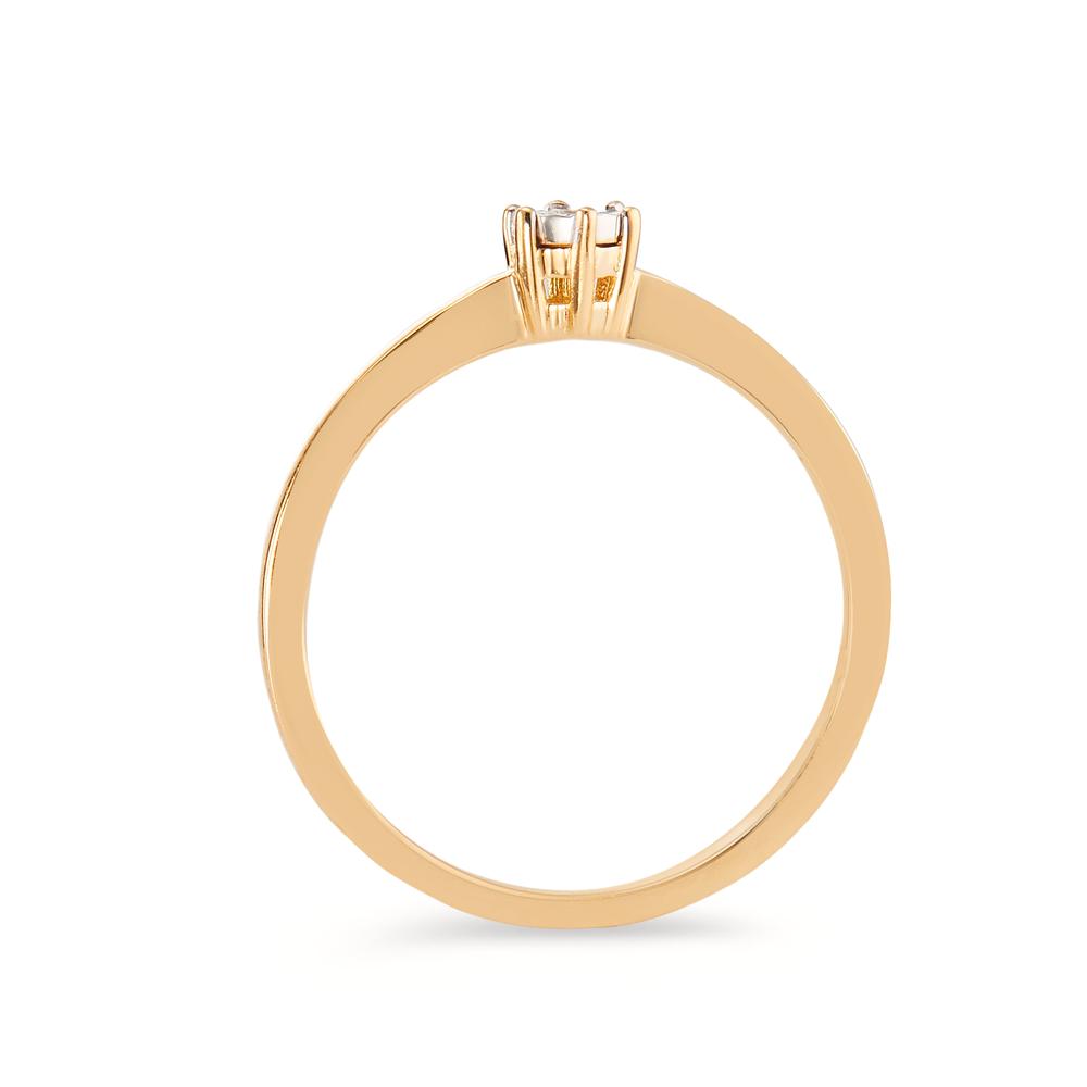 Solitär Ring 750/18 K Gelbgold Diamant 0.03 ct, w-si bicolor