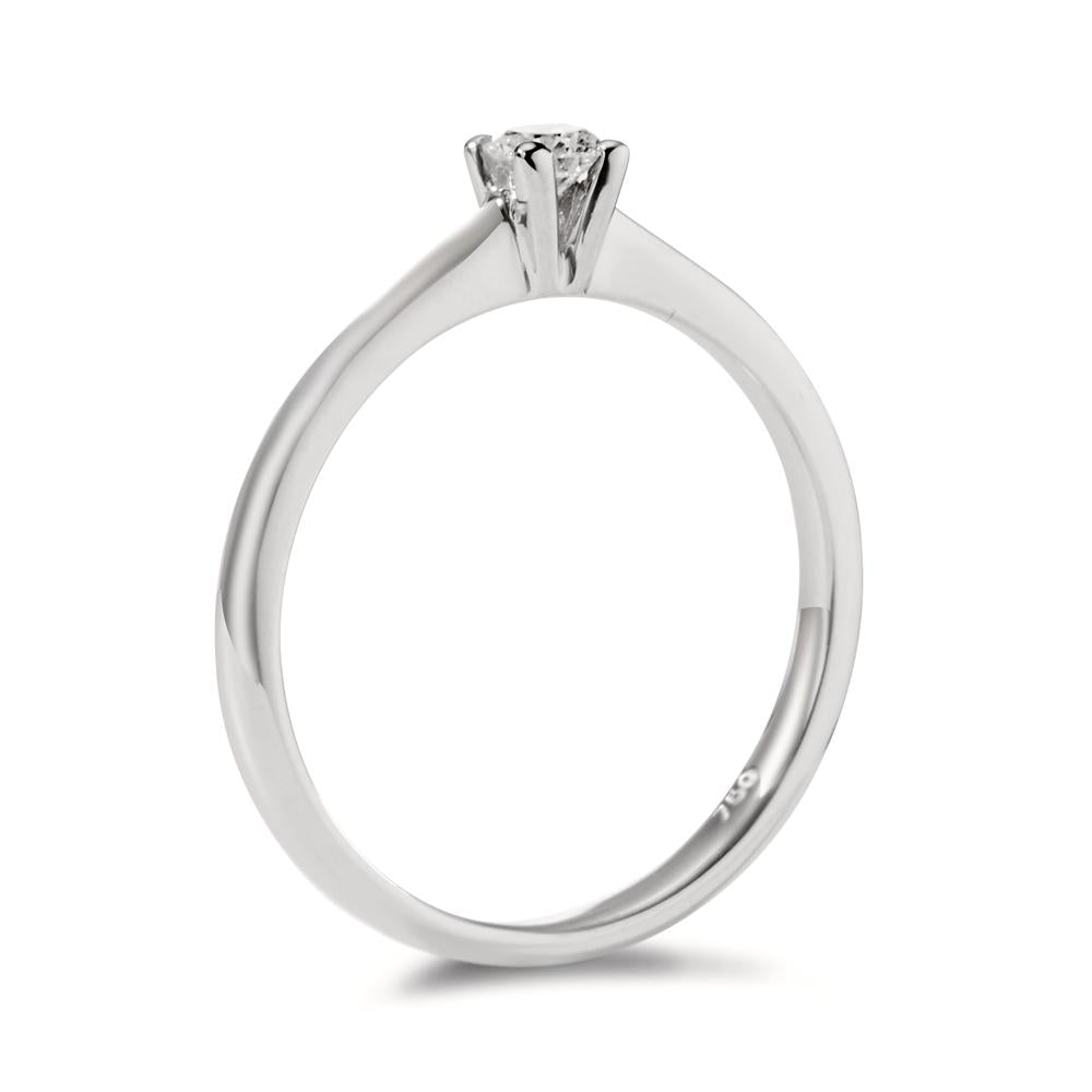 Solitär Ring 750/18 K Weissgold Diamant 0.15 ct, w-si