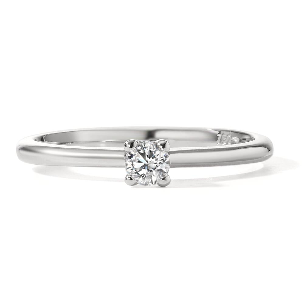 Bague solitaire Or blanc 18K Diamant 0.15 ct, w-si