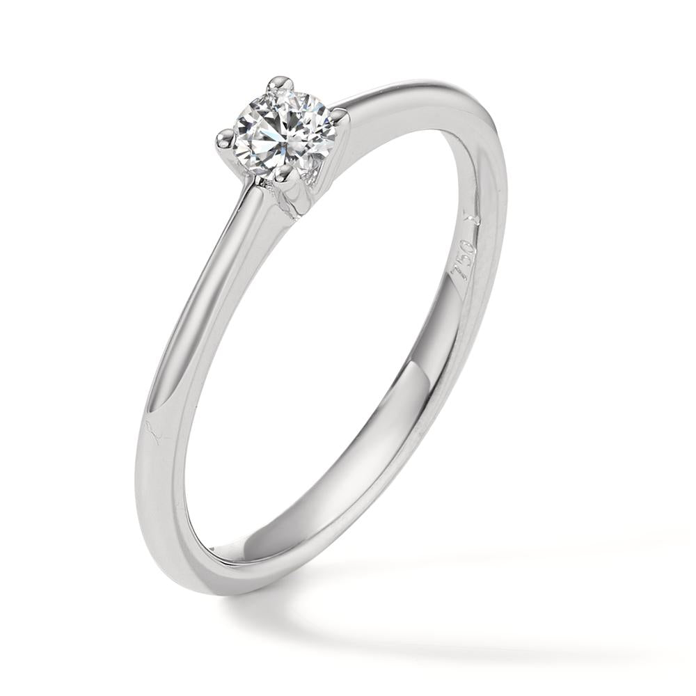 Bague solitaire Or blanc 18K Diamant 0.20 ct, w-si