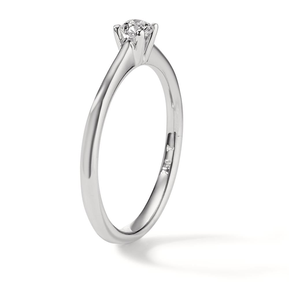 Bague solitaire Or blanc 18K Diamant 0.20 ct, w-si