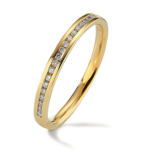 Memory ring 750/18 krt geel goud Diamant 0.09 ct, 19 Steen, w-si
