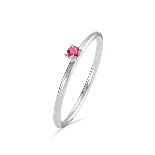 Bague solitaire Or blanc 18K Rubis