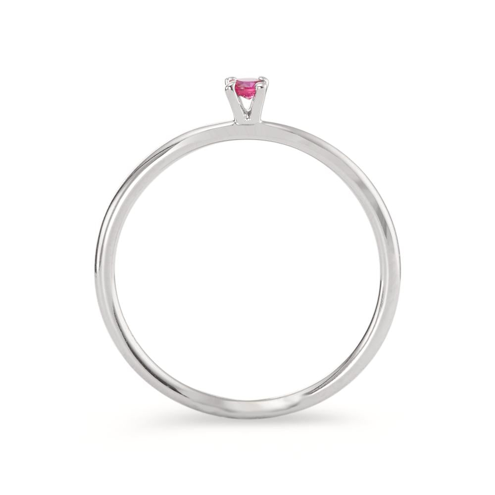 Solitaire ring 750/18K krt witgoud Robijn