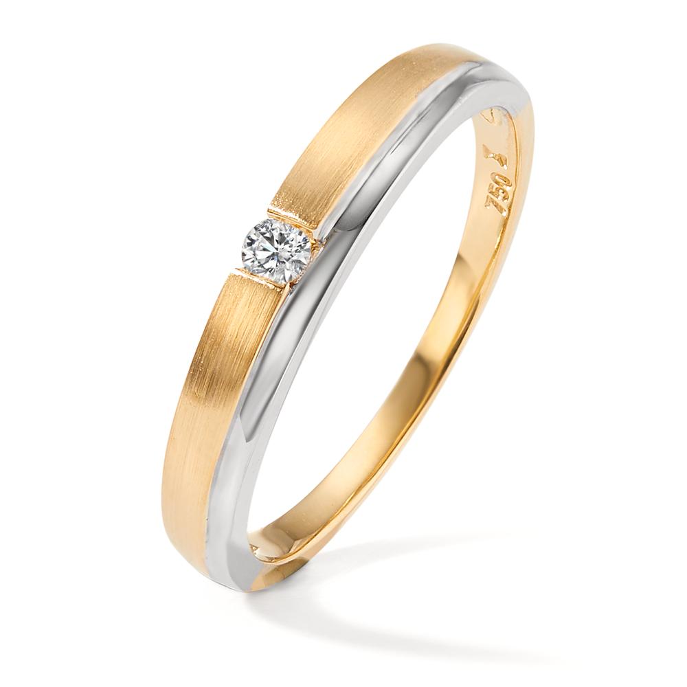 Bague Or blanc 18K, Or jaune 18K Diamant 0.05 ct, w-si