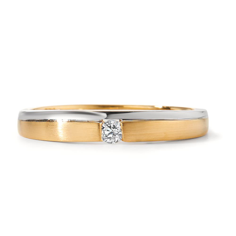 Ring 750/18K krt witgoud, 750/18 krt geel goud Diamant 0.05 ct, w-si