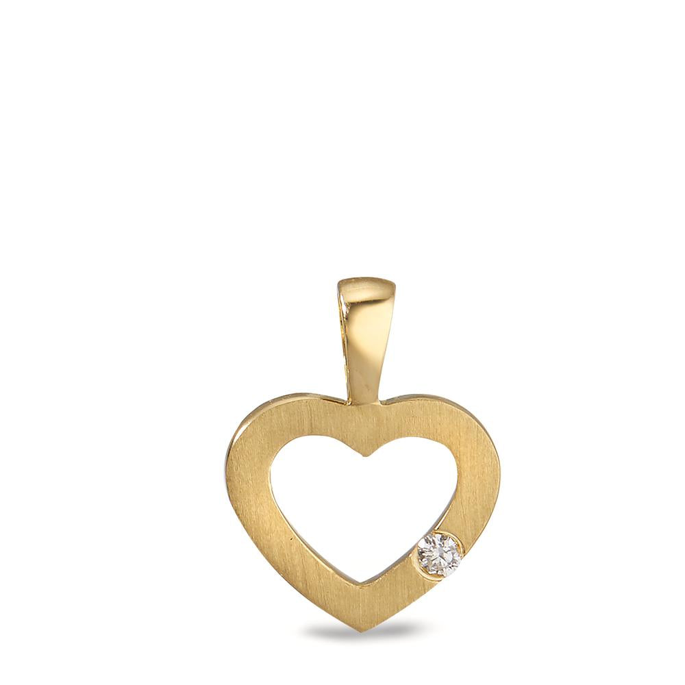 Pendentif Or jaune 18K Diamant 0.02 ct, w-si Coeur