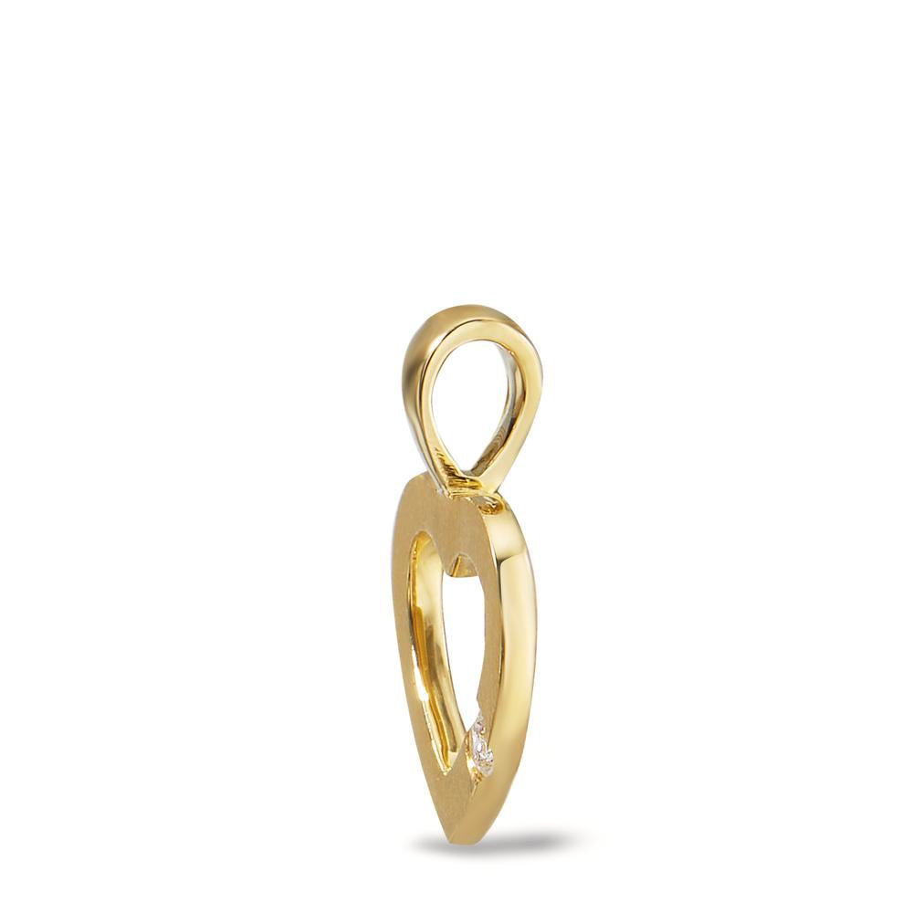 Pendentif Or jaune 18K Diamant 0.02 ct, w-si Coeur