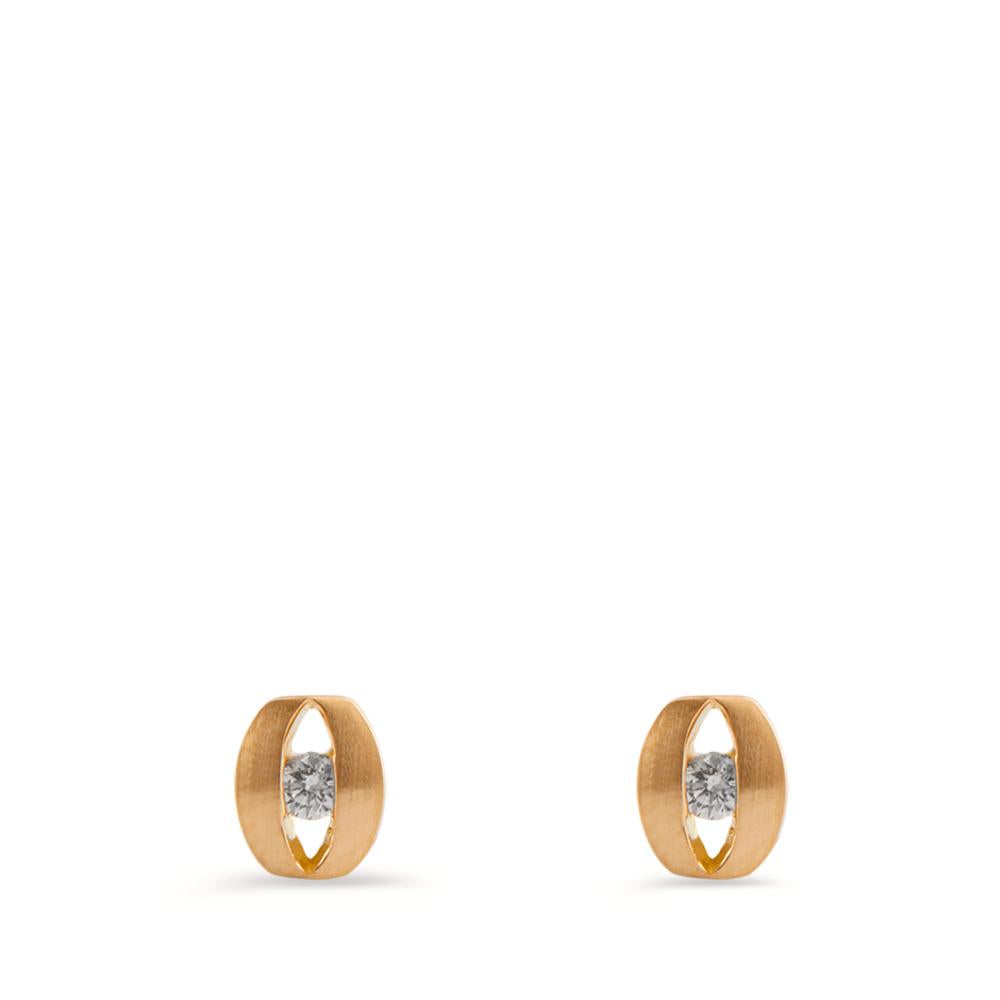 Clous d'oreilles Or jaune 18K Diamant 0.09 ct, 2 Pierres, w-si