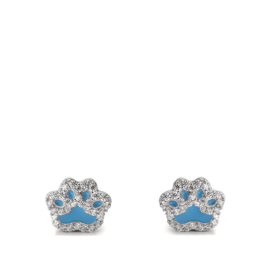 Clous d'oreilles Argent Zircone Rhodié Patte