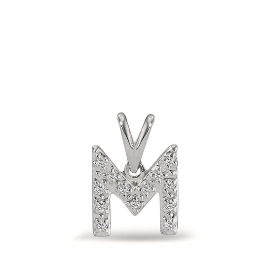 Pendentif Or blanc 9K Diamant 0.03 ct, 13 Pierres, w-pi2