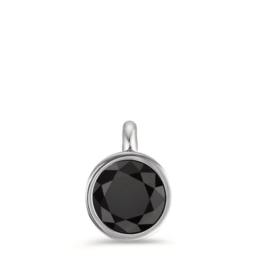 Pendentif Acier inoxydable Zircone noir Ø9.5 mm