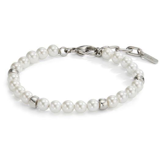 Bracelet Acier inoxydable perle de culture 17.5-21.5 cm Ø6 mm