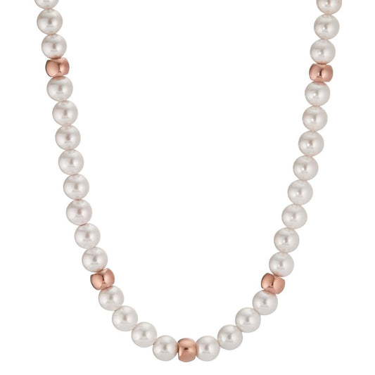 Collier Roestvrijstaal Rosé IP-gecoat Mossel Parel 42-45 cm Ø6 mm