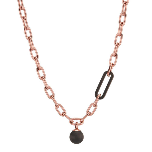 Halskette Soho Rosé aus Edelstahl mit Carbon verstellbar
