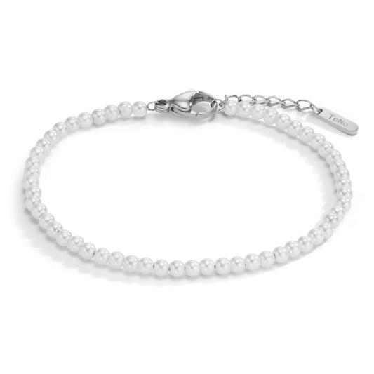 Bracelet Acier inoxydable perle de culture 17.5-19.5 cm Ø3 mm