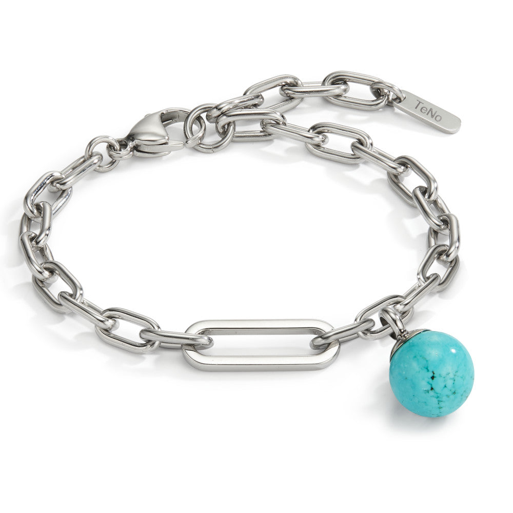 Bracelet Acier inoxydable Turquoise 16.5-19.5 cm