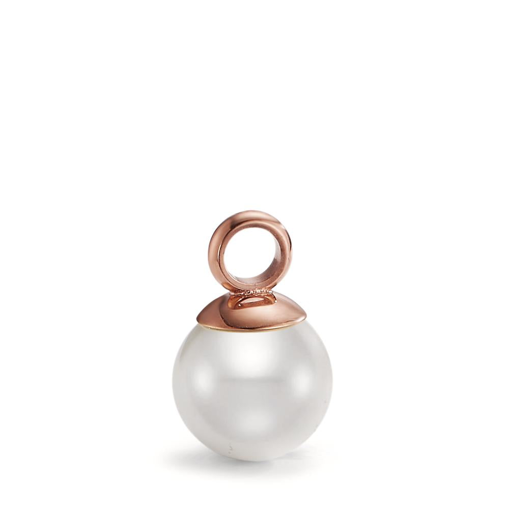 Pearl Drop Anhänger Arya, Edelstahl-Rosé mit Muschelperle Ø9mm