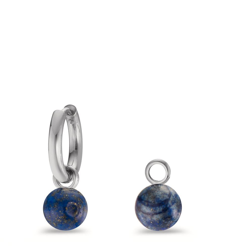 Ketten- und Creolen- Anhänger MUSE Silver mit Lapislazuli aus Edelstahl Ø10 mm