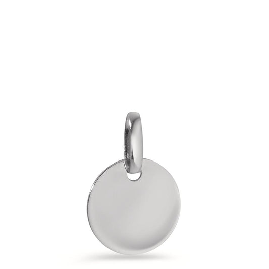 Pendentif avec gravure Or blanc 14K Ø10 mm