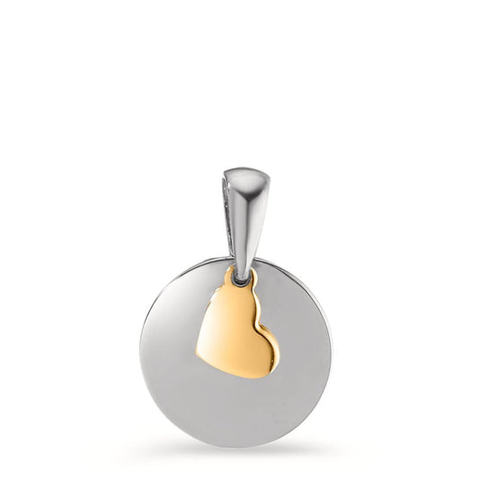 Pendentif Or blanc 14K, Or jaune 14K Coeur Ø10 mm