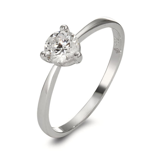 Solitaire ring 585/14 krt witgoud Zirkonia Ø4.5 mm