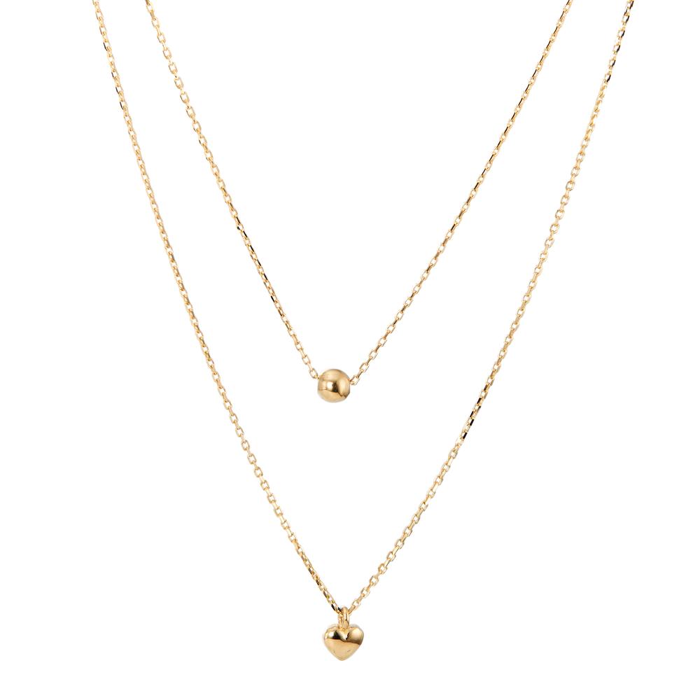 Collier 585/14 K Gelbgold Herz verstellbar