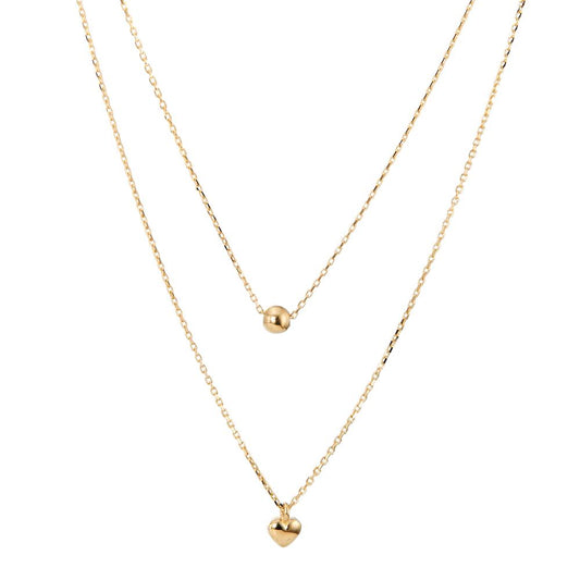 Collier 585/14 krt geel goud Hart 42-45 cm