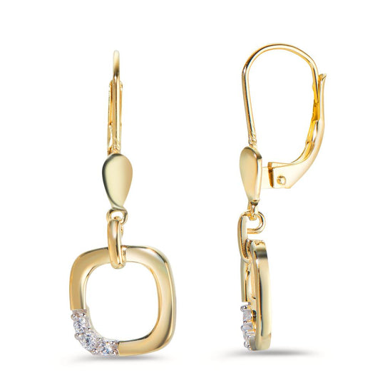 Pendant d'oreilles Or jaune 14K Zircone 6 Pierres