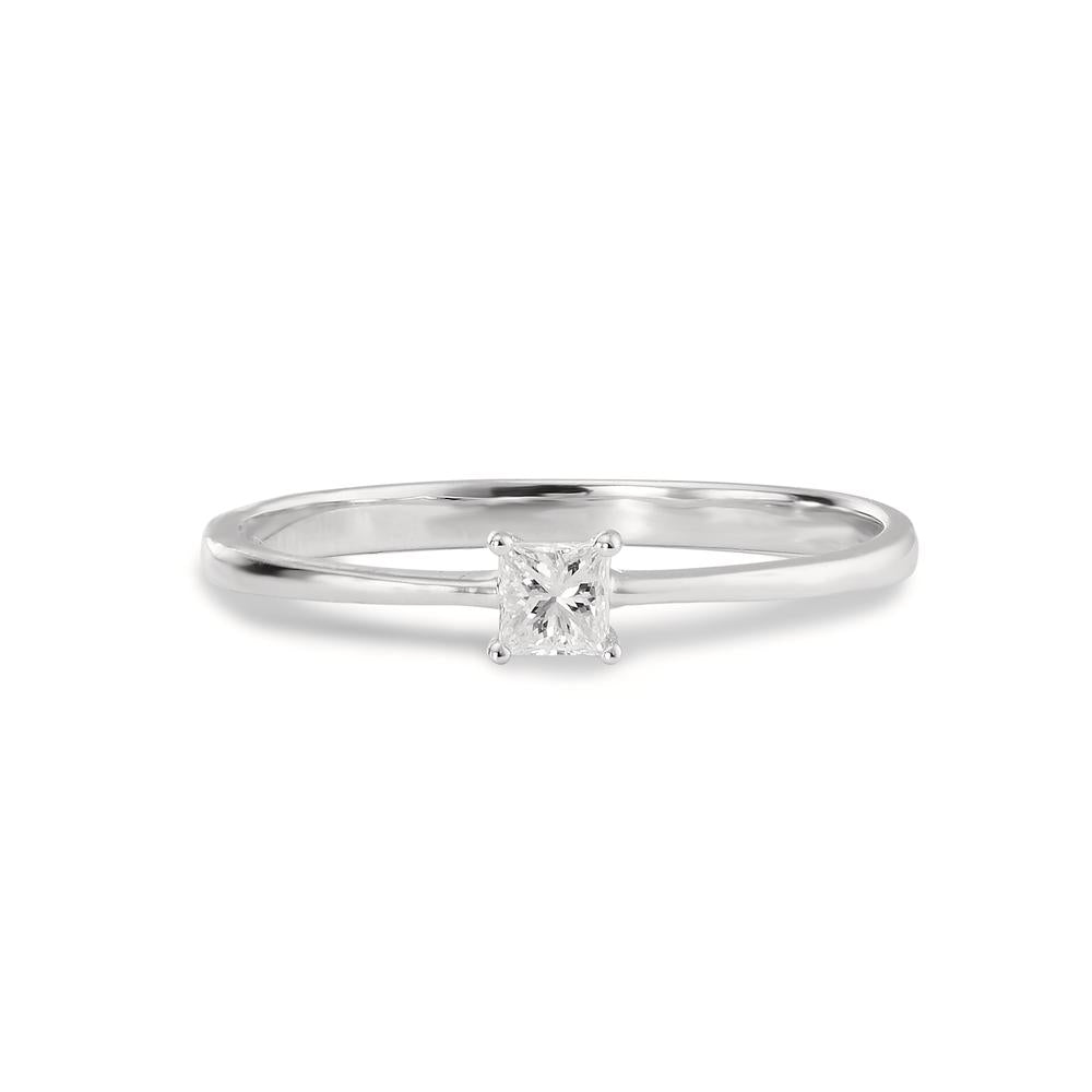 Ring 585/14 krt witgoud Diamant 0.15 ct, [Carrée], w-si