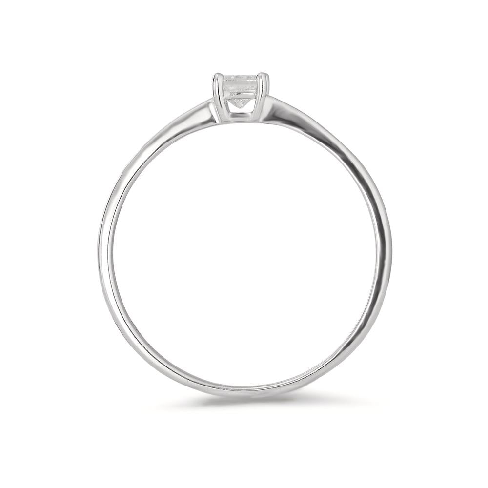 Bague Or blanc 14K Diamant 0.15 ct, carrée, w-si