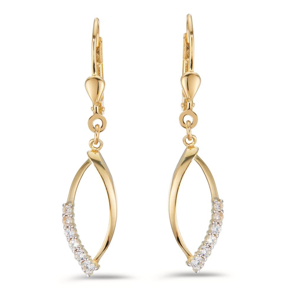 Pendant d'oreilles Or jaune 18K Zircone 12 Pierres