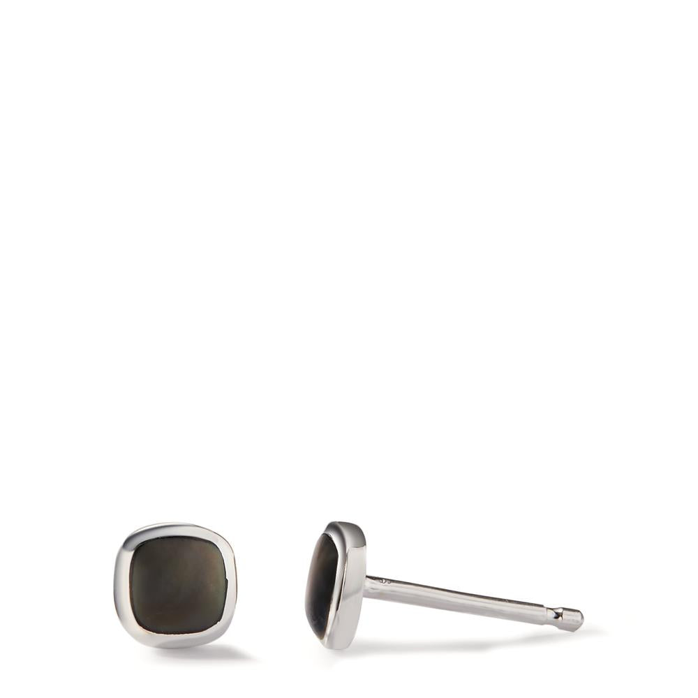 Clous d'oreilles Argent nacre Ø5 mm