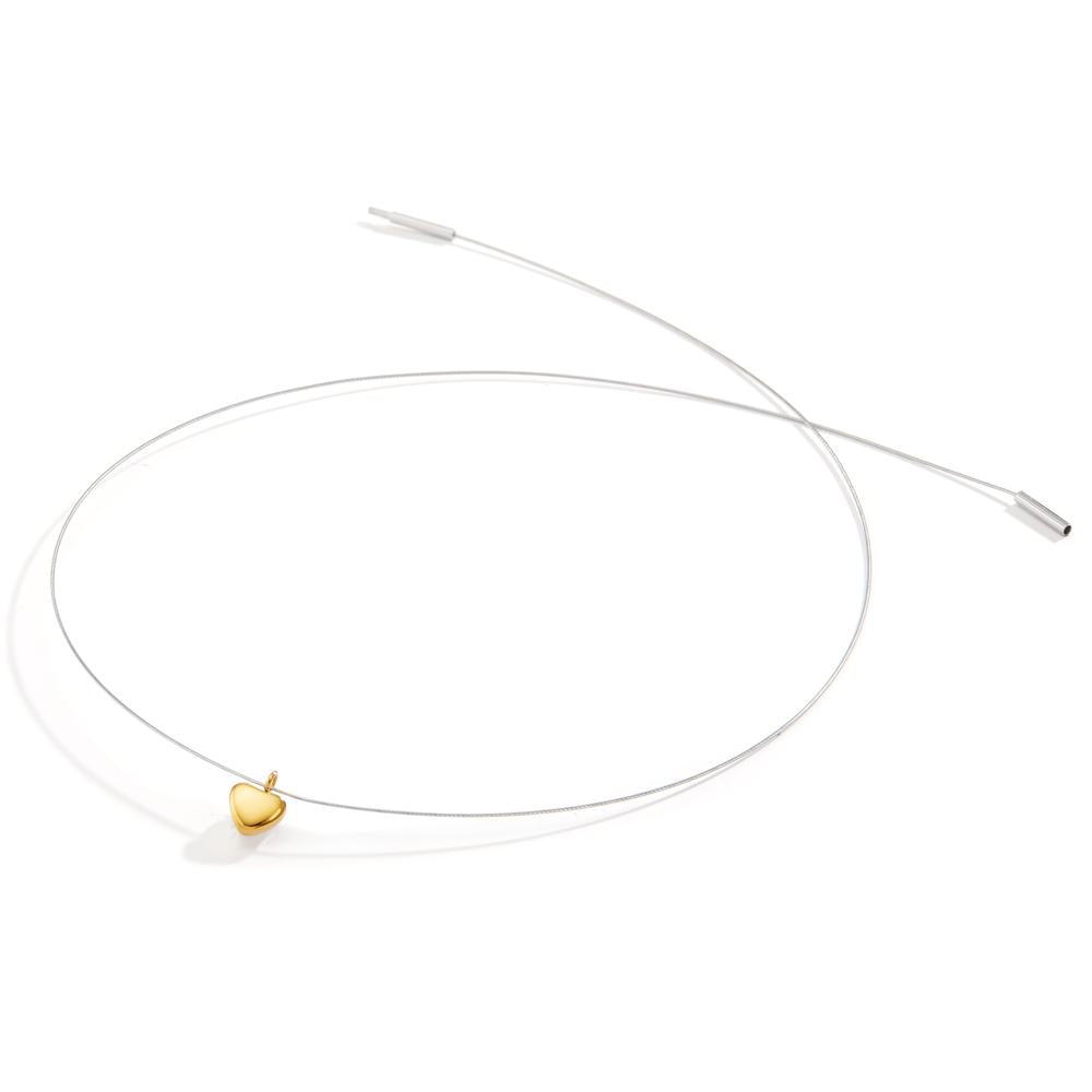 Collier Acier inoxydable jaune PVD Coeur 42 cm Ø6 mm