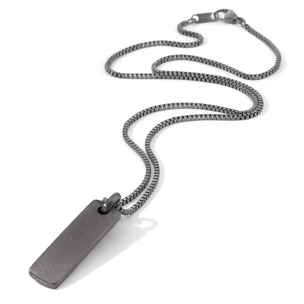 Collier met hanger Roestvrijstaal Grijs IP-gecoat 60 cm