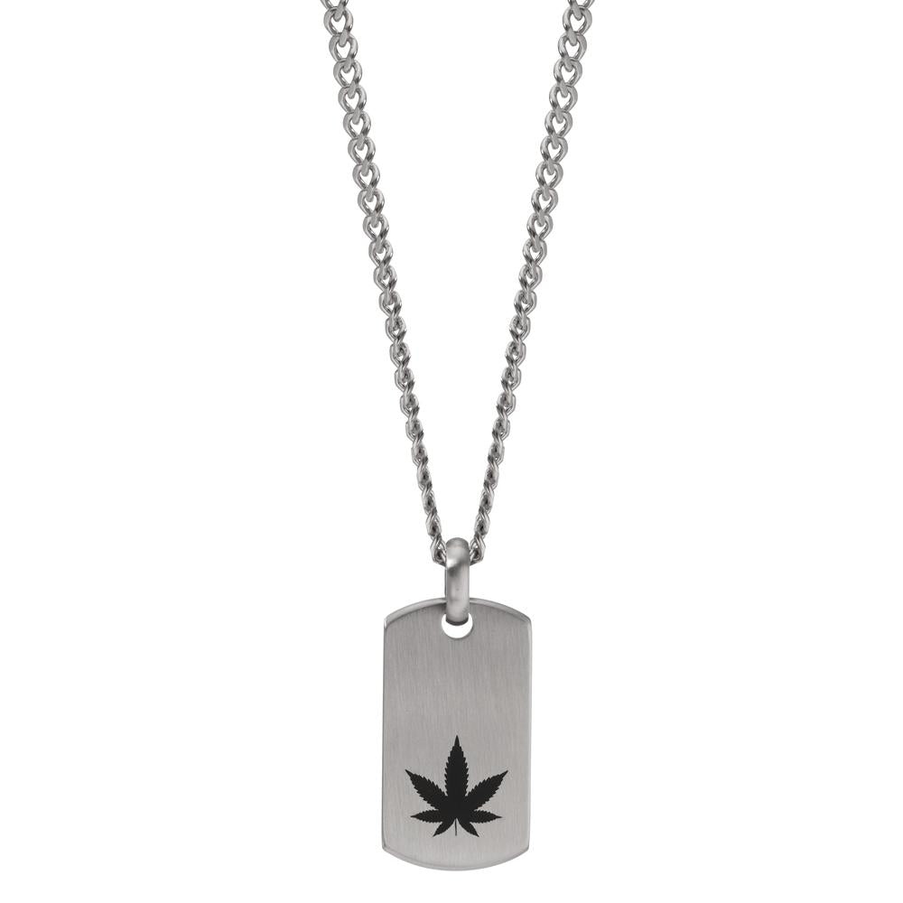 Chaînette avec pendentif Acier inoxydable Émaillé Cannabis 60 cm