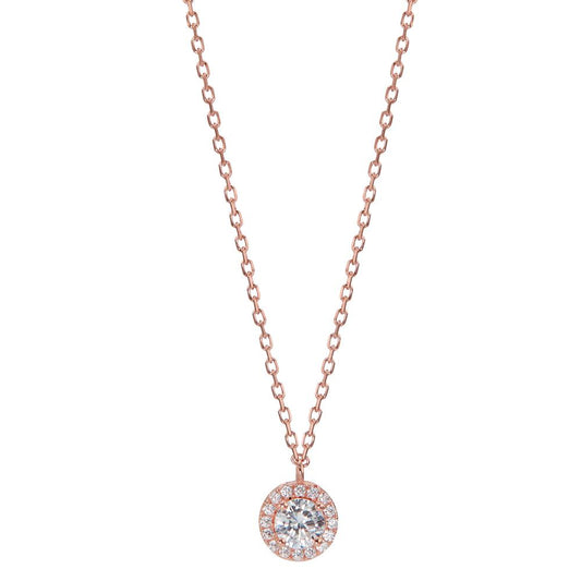 Collier Zilver Zirkonia Rosé Verguld 42-45 cm