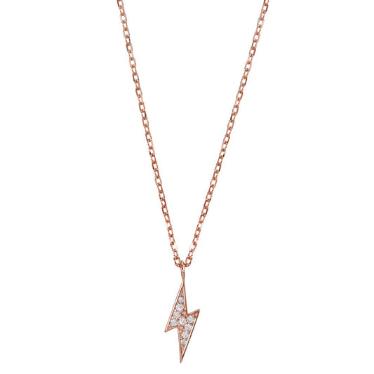 Collier Zilver Zirkonia Rosé Verguld 42-45 cm