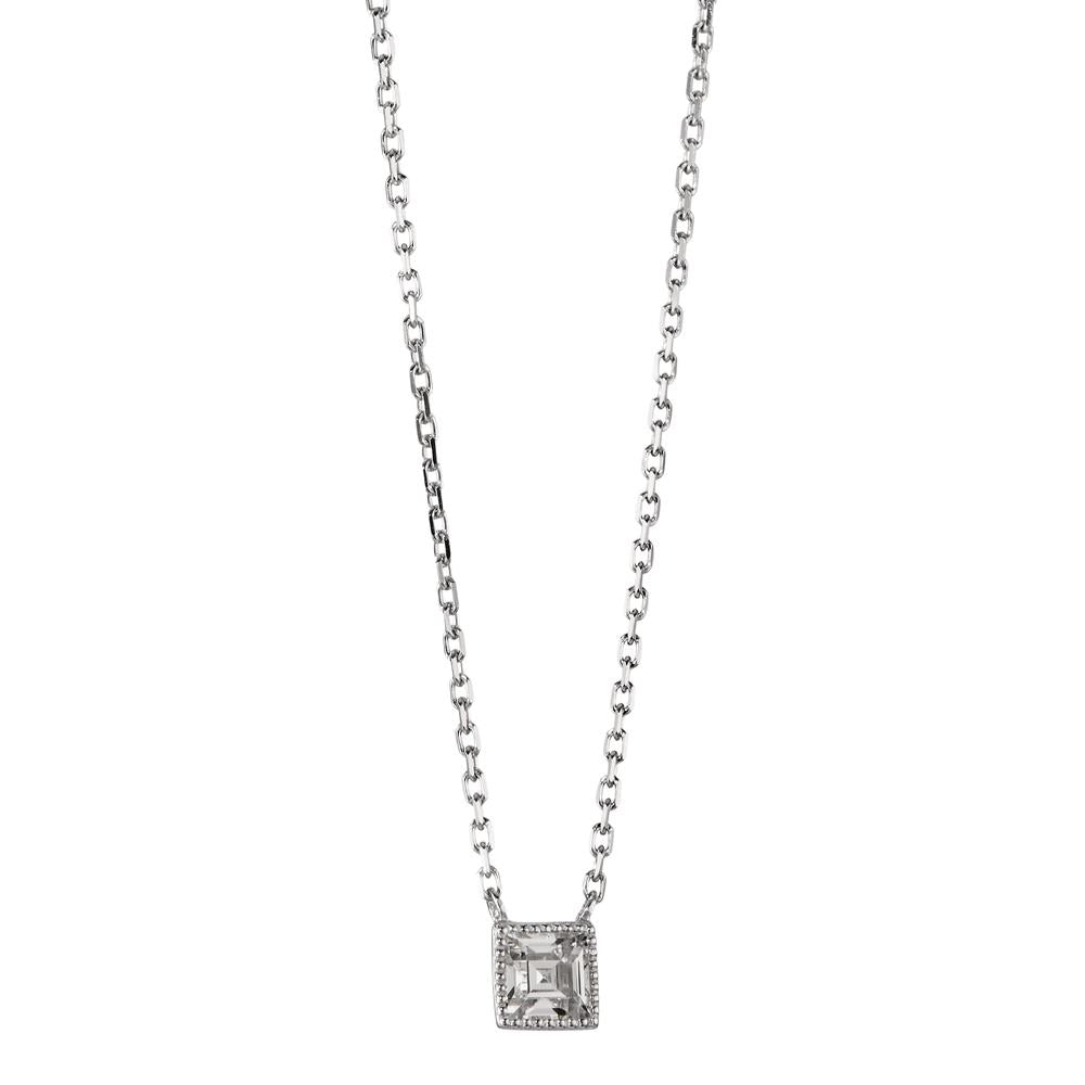 Collier Argent Zircone Rhodié 40-45 cm