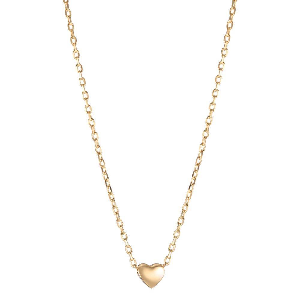 Collier Argent jaune Plaqué or Coeur 40-45 cm