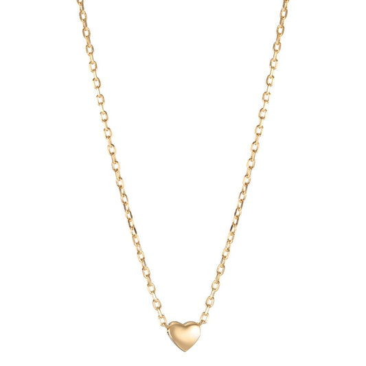 Collier Argent jaune Plaqué or Coeur 40-45 cm