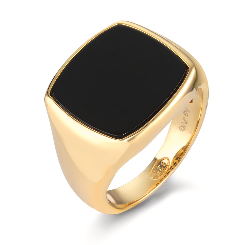 Ring Zilver Onyx Geel Verguld