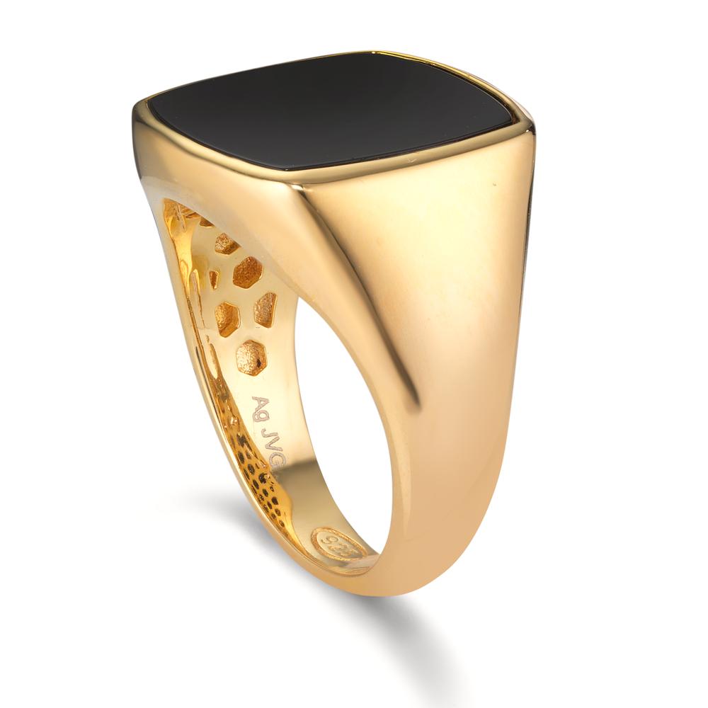 Ring Zilver Onyx Geel Verguld