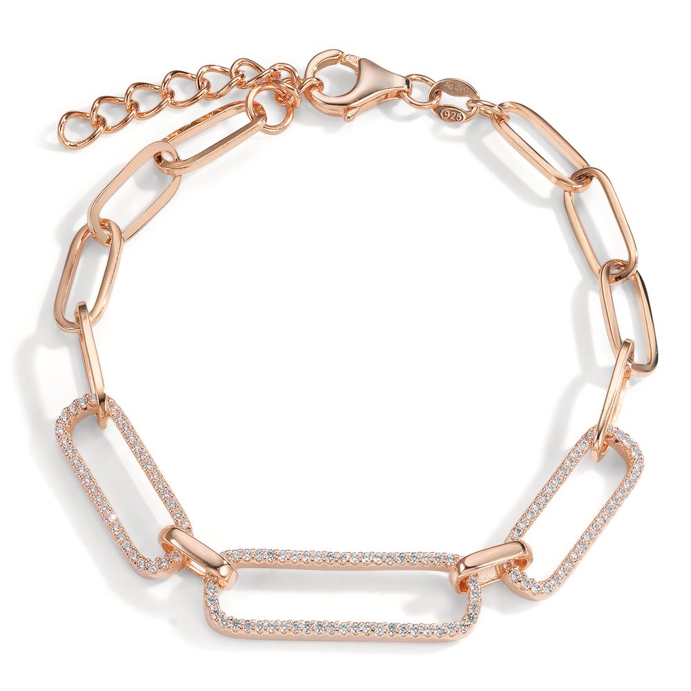 Armband Zilver Zirkonia Rosé Verguld 15.5-20 cm