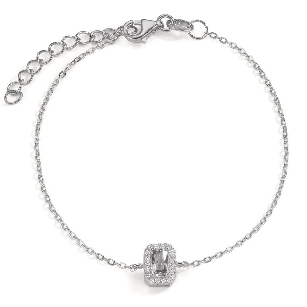 Bracelet Argent Zircone Rhodié 16-18 cm