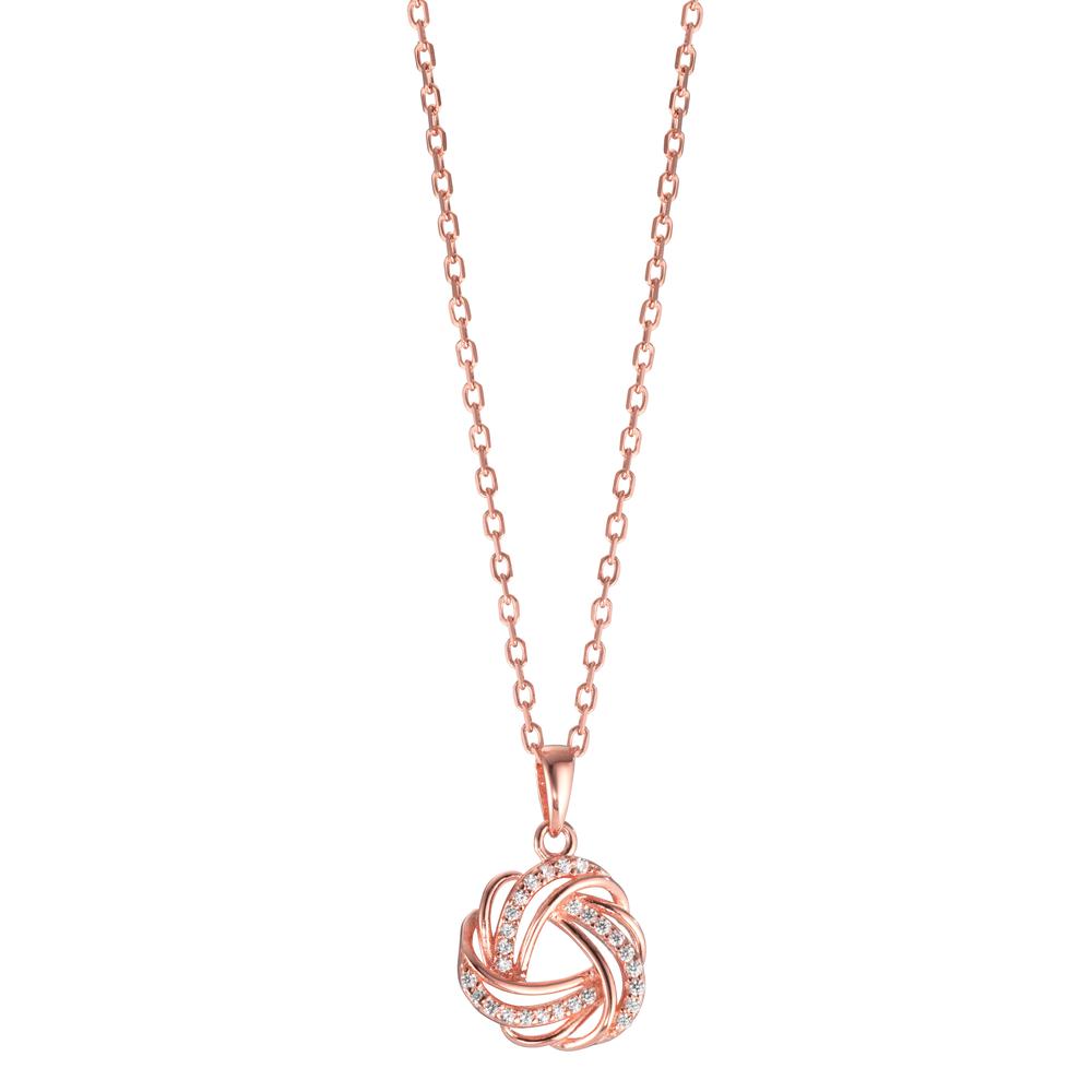 Collier Zilver Zirkonia Rosé Verguld 40-45 cm Ø12 mm