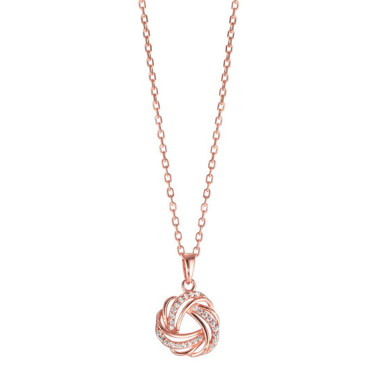 Collier Zilver Zirkonia Rosé Verguld 40-45 cm Ø12 mm