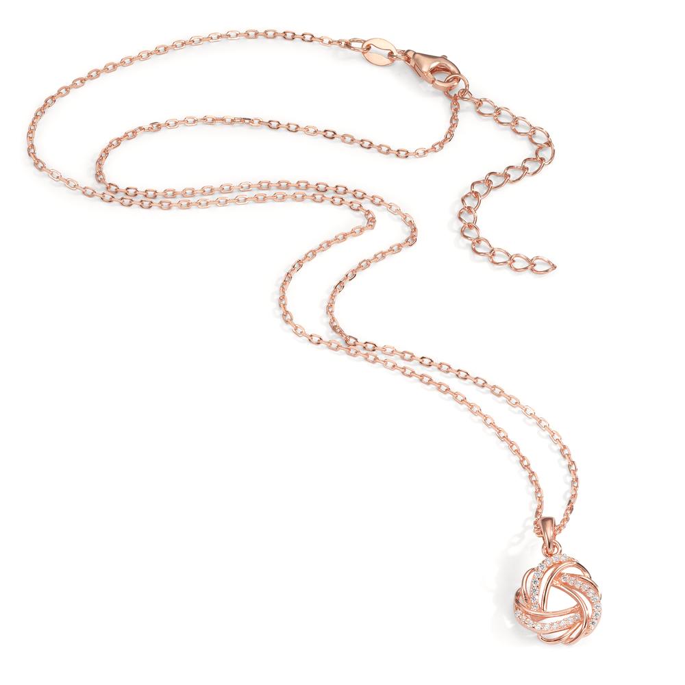 Collier Zilver Zirkonia Rosé Verguld 40-45 cm Ø12 mm